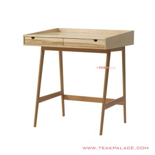 Meja Belajar Seri Lilian Jati Natural Golden Teak