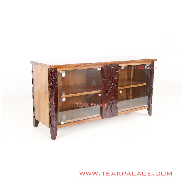 Meja TV Ukir Modern Kayu Jati Seri Palembang