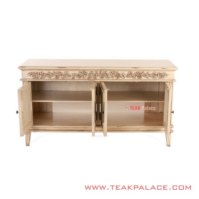 Buffet Antik Minimalis Duco Ivory Ukiran Seri Camelia Buffet Antik Minimalis Duco Ivory Ukiran Seri Camelia