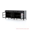 Buffet 4 Pintu Kaca Azalea Kayu Jati Hitam Buffet 4 Pintu Kaca Azalea Kayu Jati Hitam