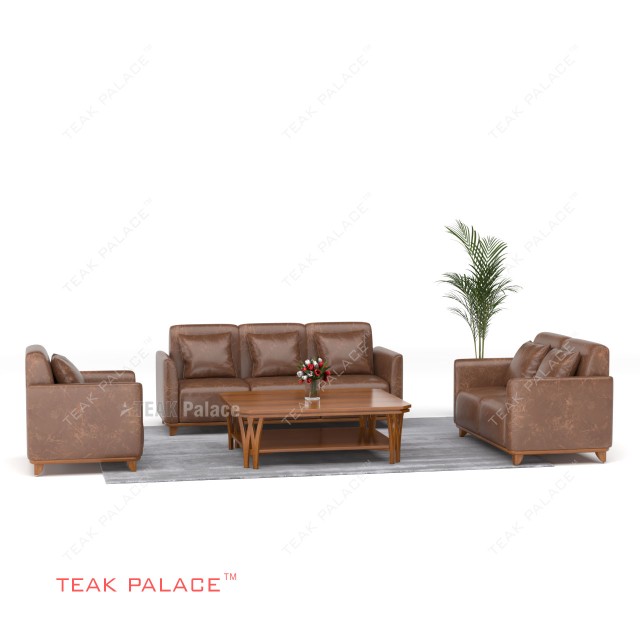 Sofa Kulit Sintetis Coklat 321 Benson TKDN Sofa Kulit Sintetis Coklat 321 Benson TKDN