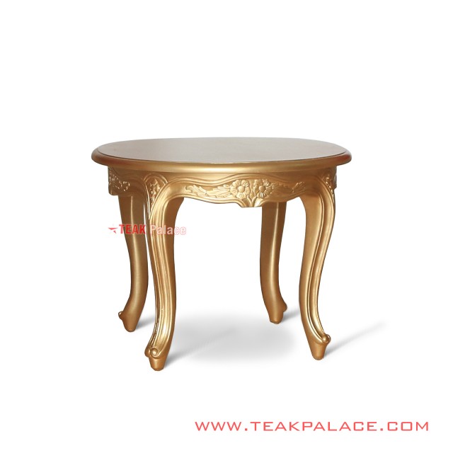 Meja Sudut Emas Minimalis Bundar Seri Victorian Meja Sudut Emas Minimalis Bundar Seri Victorian