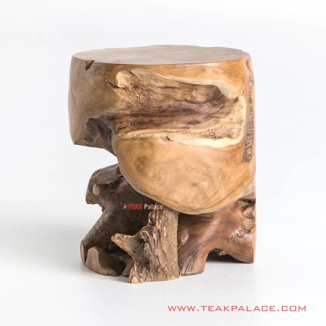 Meja Sudut Sorong Minimalis Natural Solid Teak