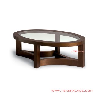 Meja Tamu Oval Jati Salak Brown Seri Nexus Meja Tamu Oval Jati Salak Brown Seri Nexus