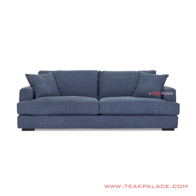 Sofa Tamu 2 seater Kayu Jati Hitam Rivoli Denim Sofa Tamu 2 seater Kayu Jati Hitam Rivoli Denim