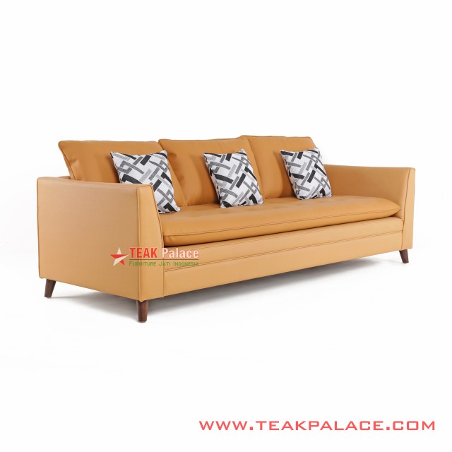 Sofa 3 Seater Kulit Seri Vania Terracotta Sofa 3 Seater Kulit Seri Vania Terracotta