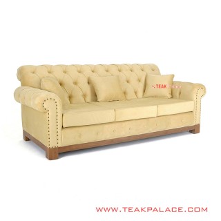 Sofa Mewah 3 Dudukan Robinson Kuning 