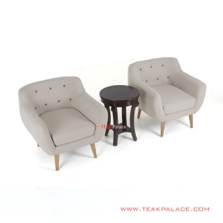 Kursi Tamu Teras Set Dina Natural Black Walnut Linen Kursi Tamu Teras Set Dina Natural Black Walnut Linen