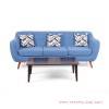 Sofa Dina 3 Dudukan Set Meja tamu Biru Balck Walnut