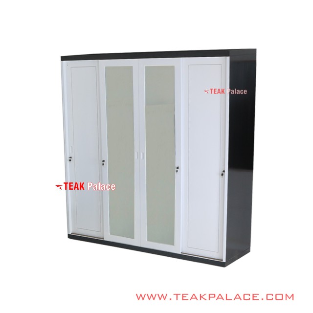 Lemari Sliding 4 Pintu Kaca Cermin Hitam Putih Seri Vista Lemari Sliding 4 Pintu Kaca Cermin Hitam Putih Seri Vista