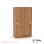Lemari Baju Anak Minimalis 2 Pintu Sliding Kayu Jati Seri Boka Laci