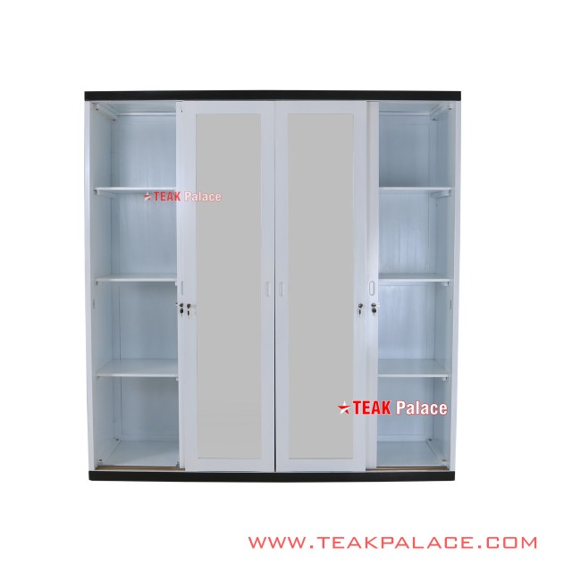 Lemari Sliding 4 Pintu Kaca Cermin Hitam Putih Seri Vista Lemari Sliding 4 Pintu Kaca Cermin Hitam Putih Seri Vista