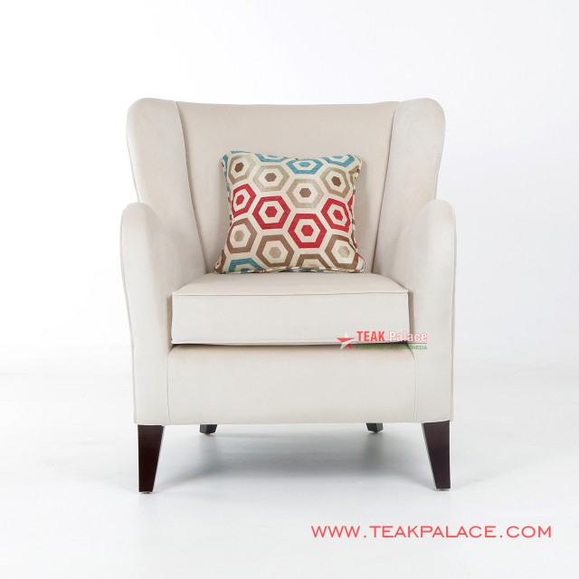 Sofa Santai Minimalis Accent Cream Single Sofa Santai Minimalis Accent Cream Single