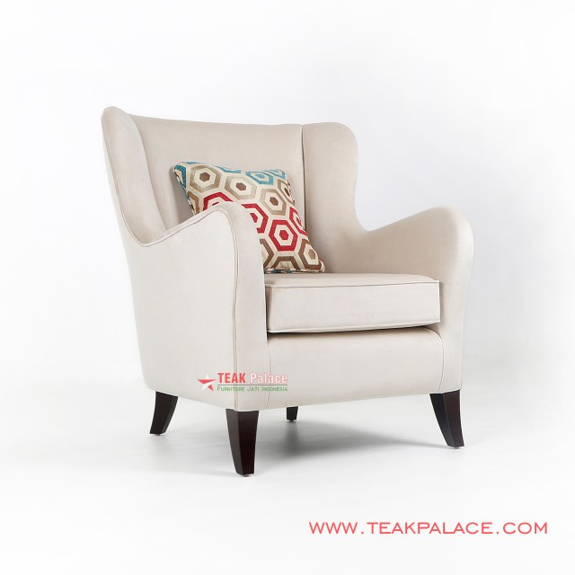 Sofa Santai Minimalis Accent Cream Single Sofa Santai Minimalis Accent Cream Single