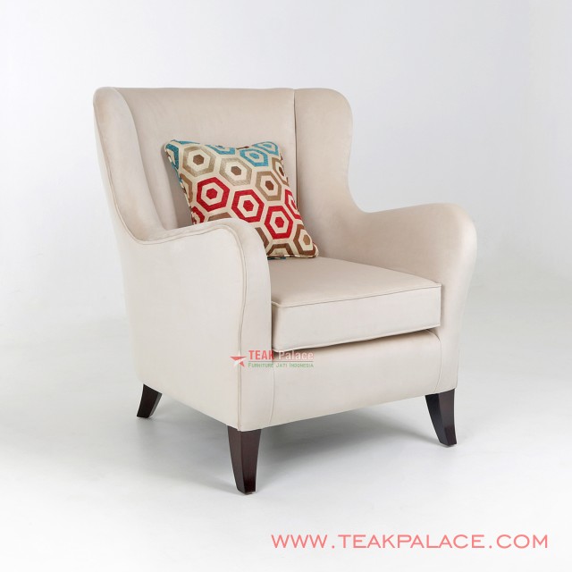 Sofa Santai Minimalis Accent Cream Single Sofa Santai Minimalis Accent Cream Single